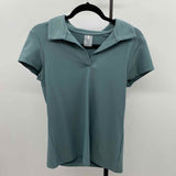 Calia Women's Size M Green Ribbed Short Sleeve Shirt