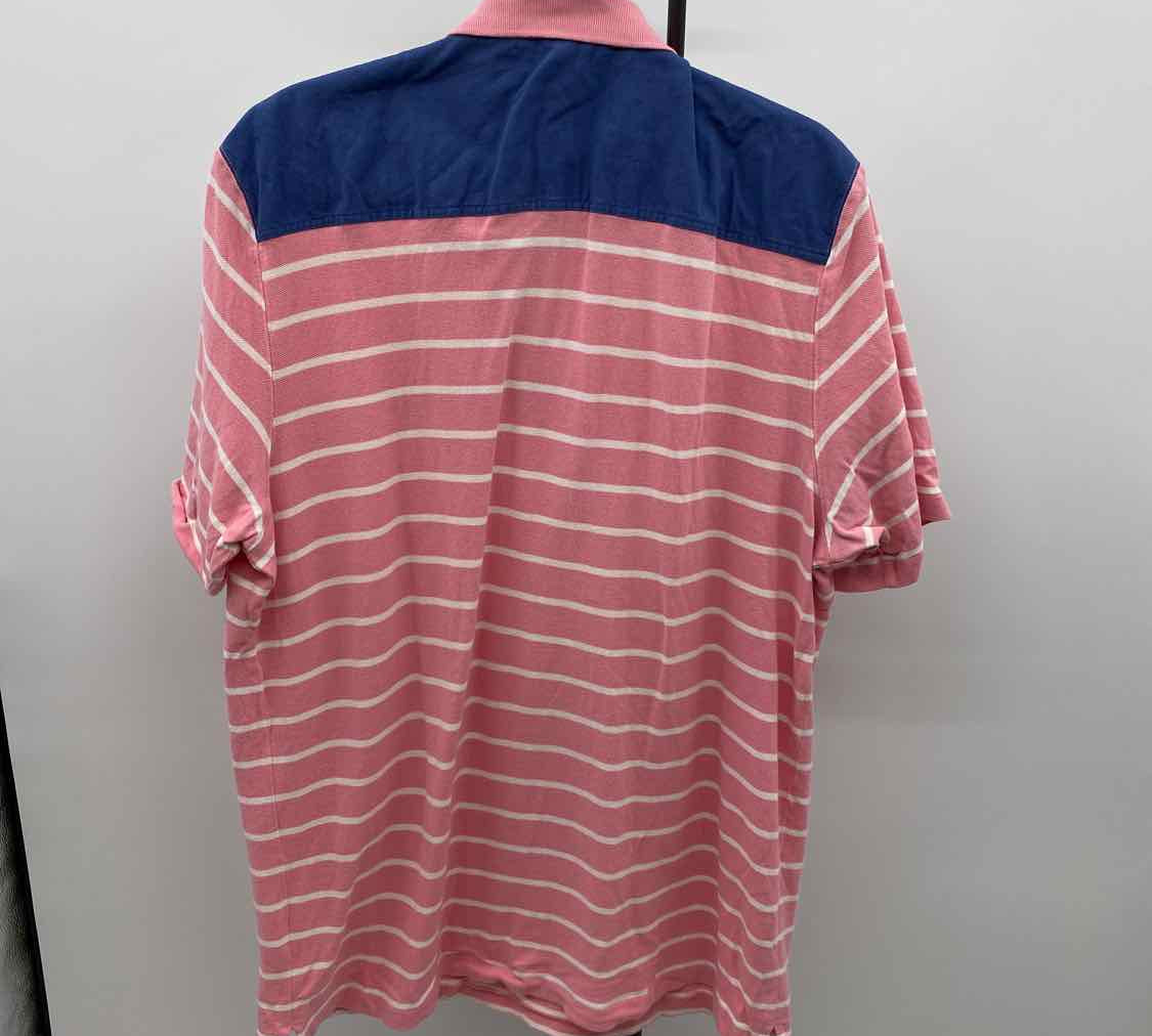 Vineyard Vines Men's Size L Pink Striped Short Sleeve Shirt