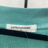 Perfect White Tee Women's Size M Green Solid Sweatshirt
