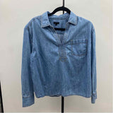 Talbots Women's Size L Blue Solid Long Sleeve Shirt