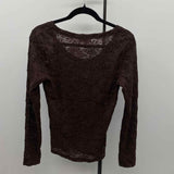 Loft Women's Size M Brown Floral Long Sleeve Shirt
