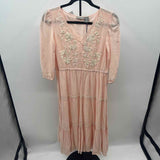 Lucky Brand Women's Size 2 Blush Embroidered Dress