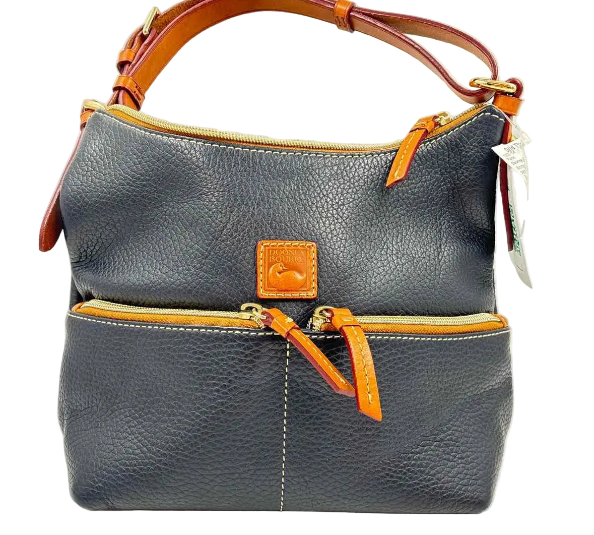 DOONEY & BOURKE Navy Blue Pebble Leather Hobo Style Shoulder Bag Purse