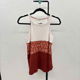 above & Beyond Women's Size M Rust Paisley Sleeveless Shirt