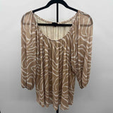W5 Women's Size XL Tan Abstract Long Sleeve Shirt