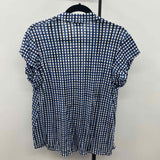 9-2-5 So Soft Women's Size M Blue Checkered Short Sleeve Shirt