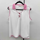 Monterey Women's Size XXL White Solid Sleeveless Shirt
