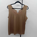 Chico's Women's Size XL Tan Shimmer Sleeveless Shirt