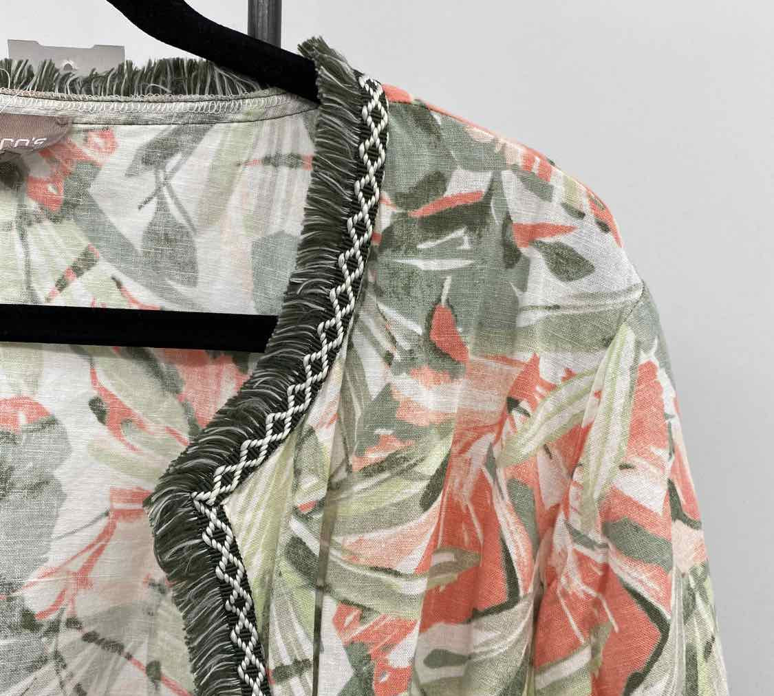 Chico's Women's Size XL Green Floral Jacket