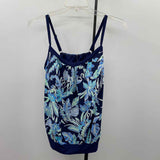 Lands End Women's Size 16 Navy Floral Swimsuit - Separate