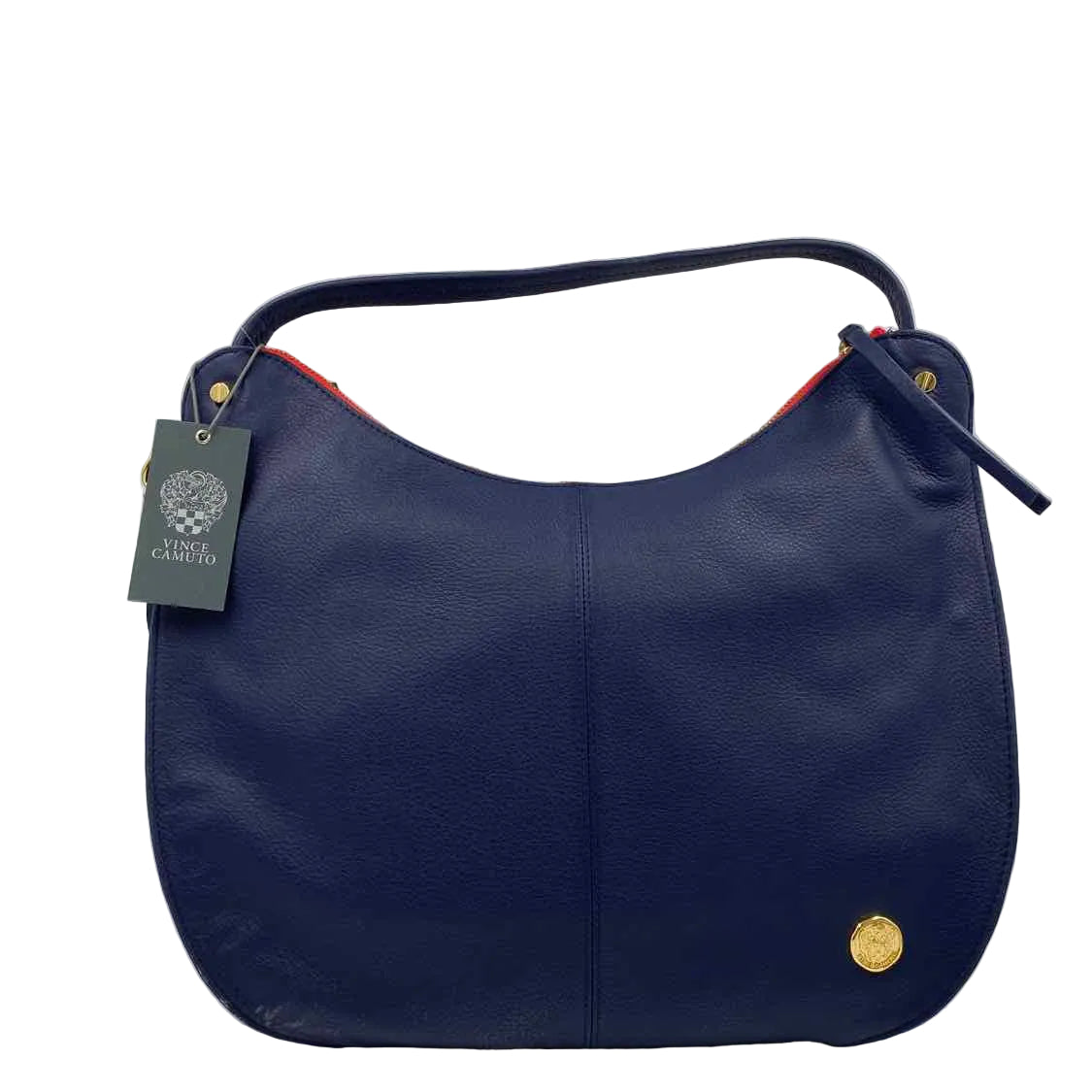 NWT VINCE CAMUTO Navy Blue Pebble Leather Shoulder HOBO Bag Purse