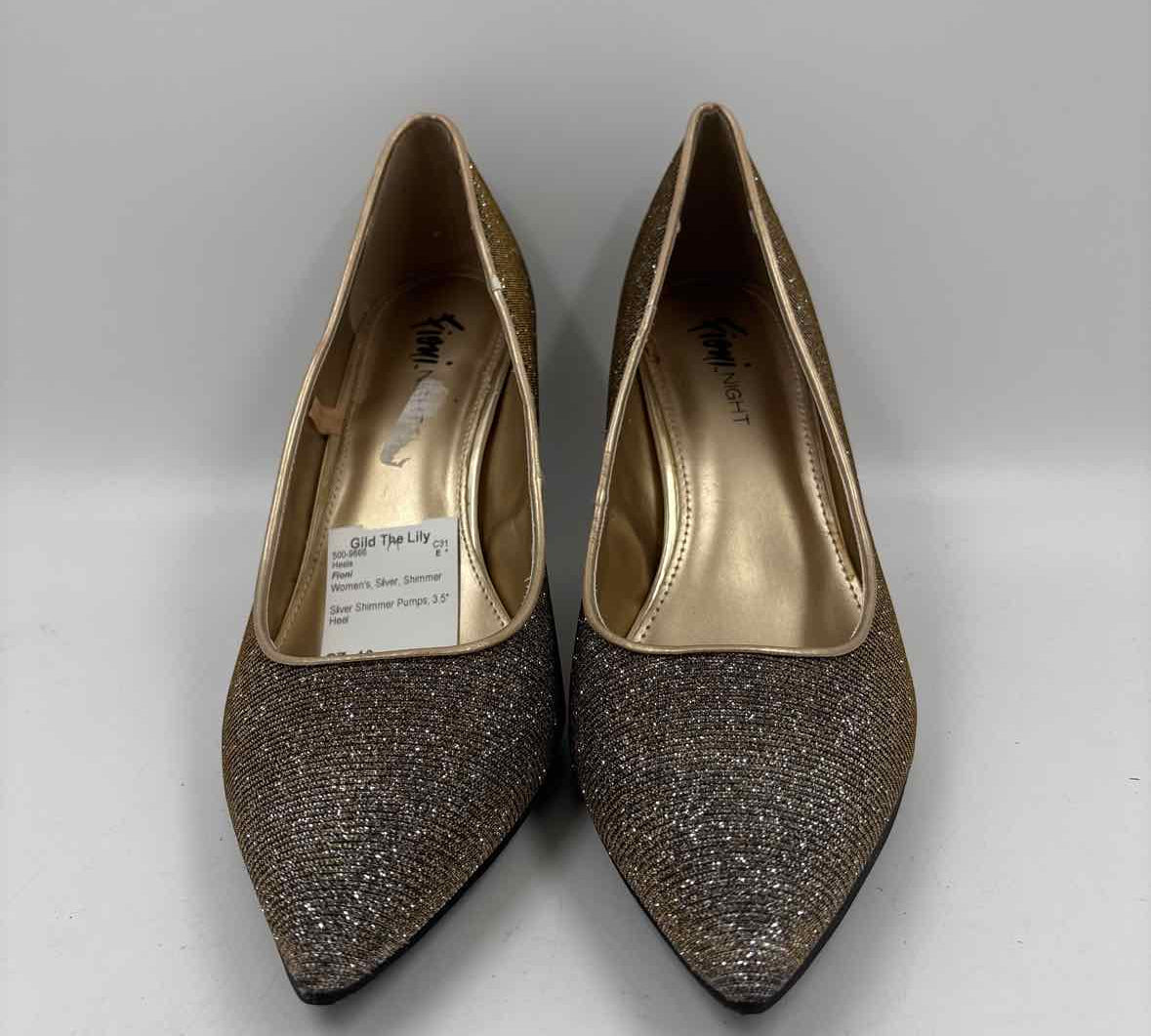 Fioni Women's Shoe Size 10 Silver Shimmer Heels