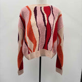Suncoo Women's Size L Blush Wavy Sweater