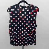 Nue Options Women's Size XL Navy dotted Sleeveless Shirt