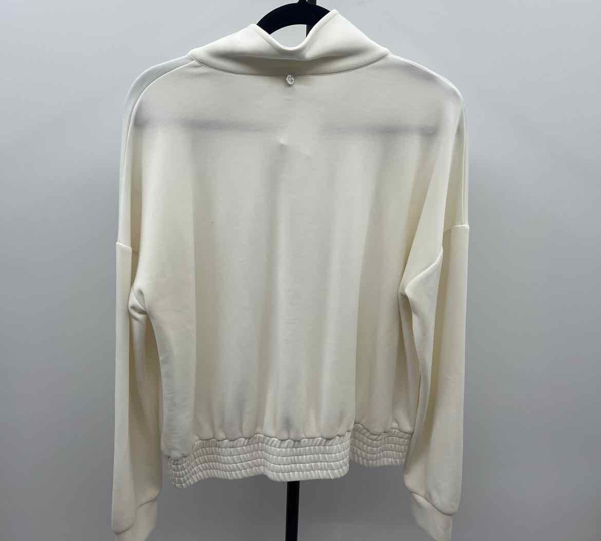 Cable & Gauge Women's Size XL Ivory Solid Sweatshirt