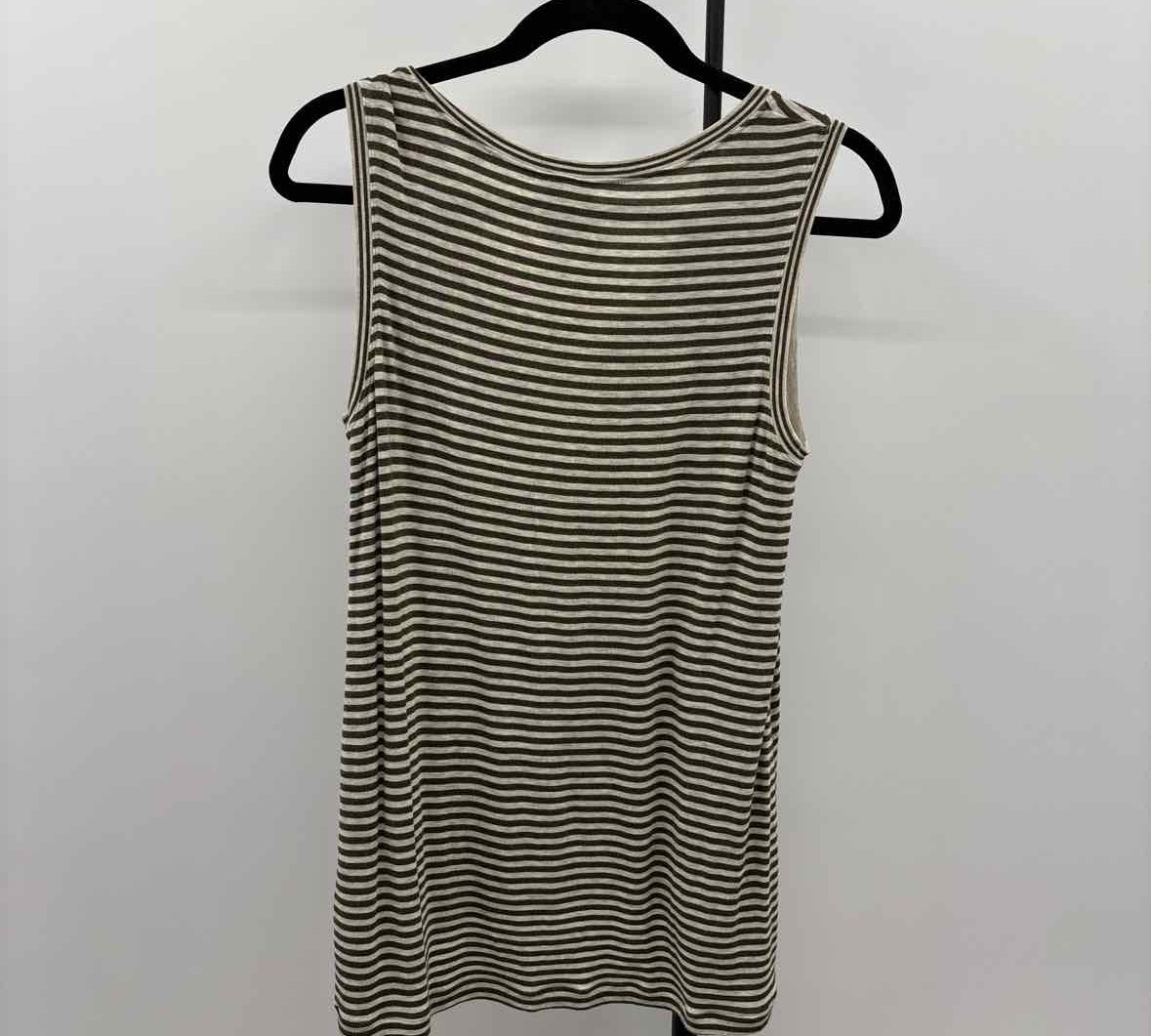 CABI Women's Size XS Green Stripe Sleeveless Shirt