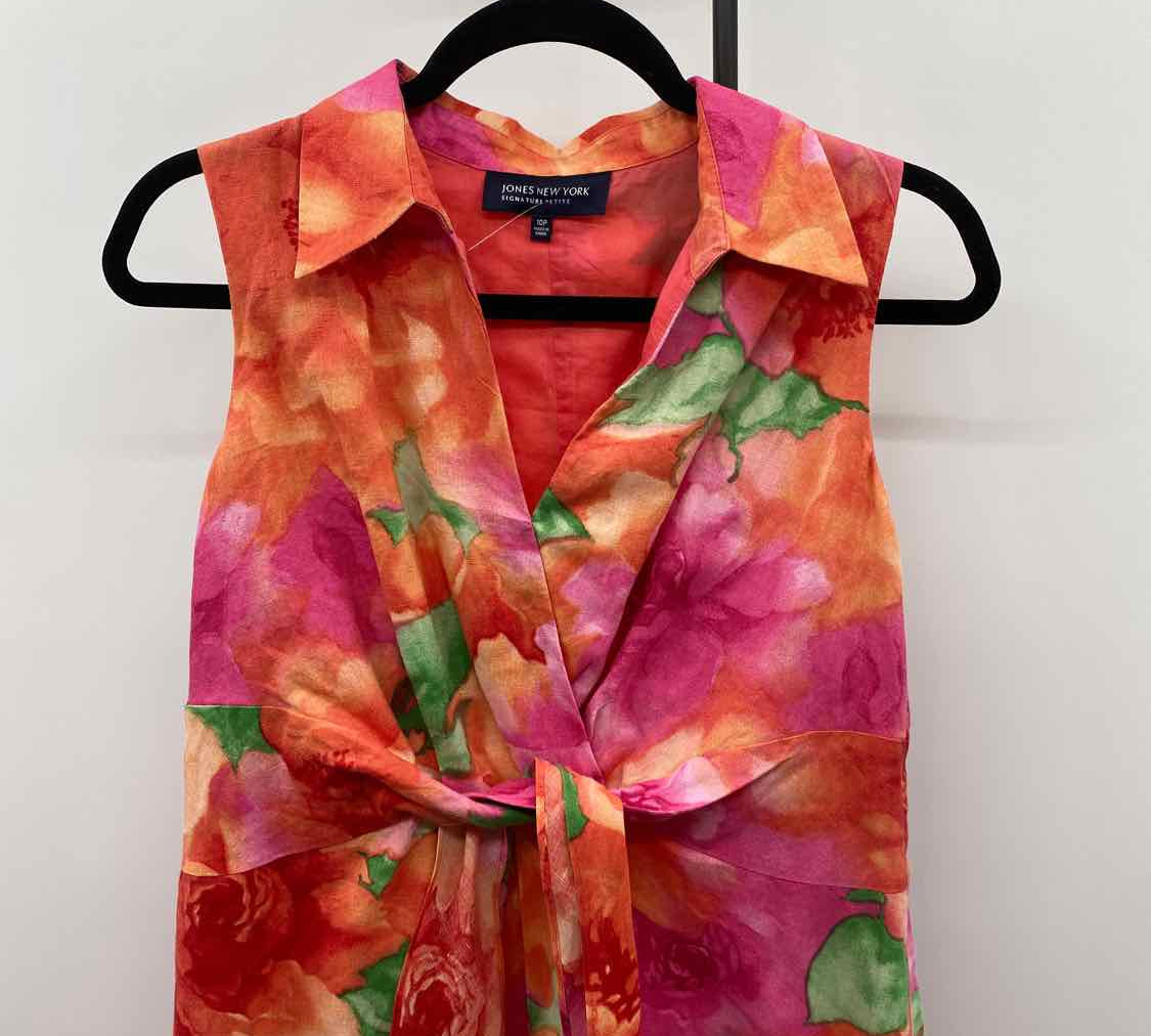 Jones New York Women's Size 10P Peach Floral Dress