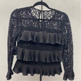 J Crew Women's Size 0 Black Lace Long Sleeve Shirt