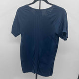 Athleta Women's Size L Navy Textured Short Sleeve Shirt
