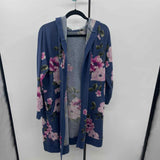Unbranded Women's Size XL Blue Floral Cardigan
