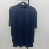 Greg Norman Men's Size L Navy Dashes Short Sleeve Shirt