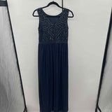 Adrianna Papell Women's Size 6 Navy Beaded Gown/Evening Wear