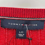 Tommy Hilfiger Women's Size L Red Shimmer Sweater