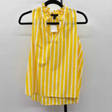 J Crew Women's Size S Yellow Stripe Sleeveless Shirt