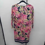 Caribbean Joe Women's Size M Pink Leaves Dress
