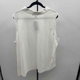 Tommy Hilfiger Women's Size 2X White Solid Sleeveless Shirt