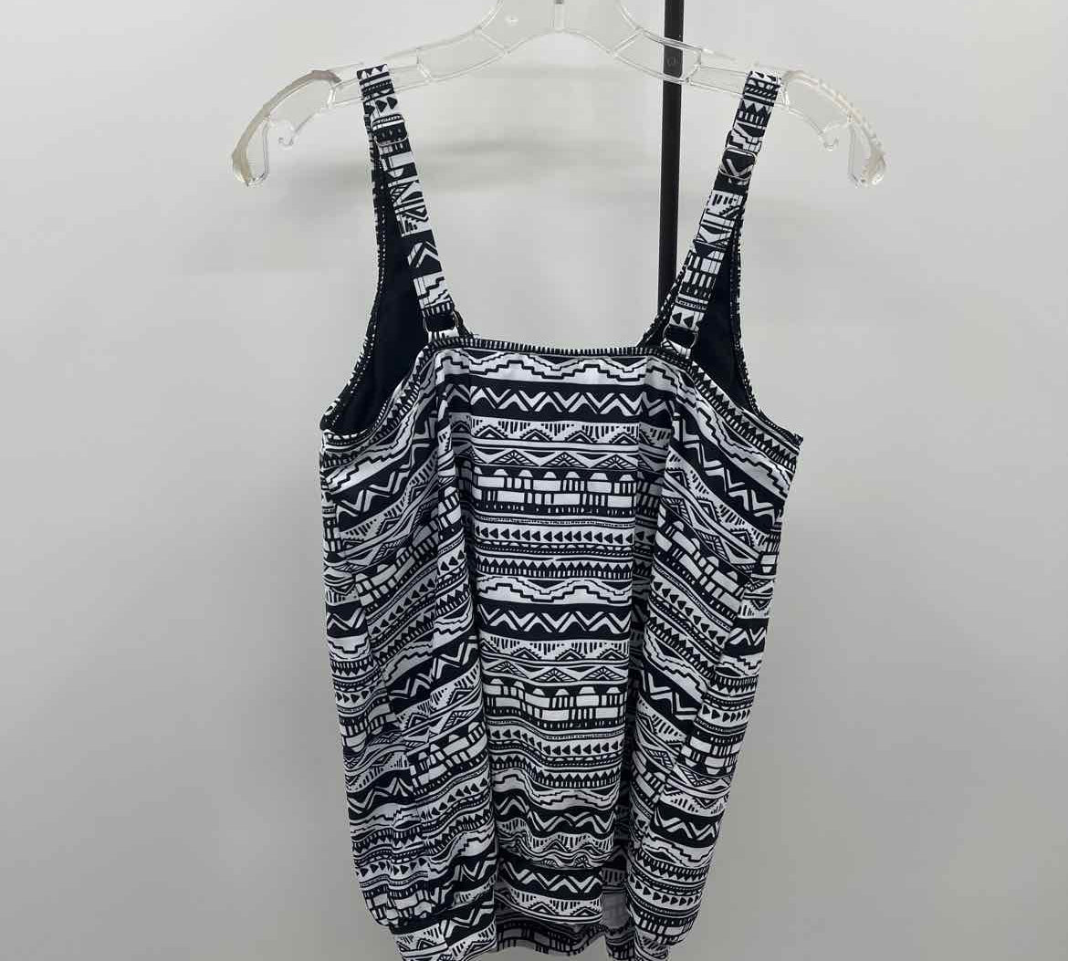 Yonique Women's Size L Black Aztec Swimsuit - Separate