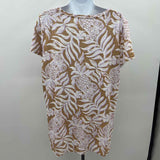 Lilly Pulitzer Women's Size L Brown Floral Short Sleeve Shirt