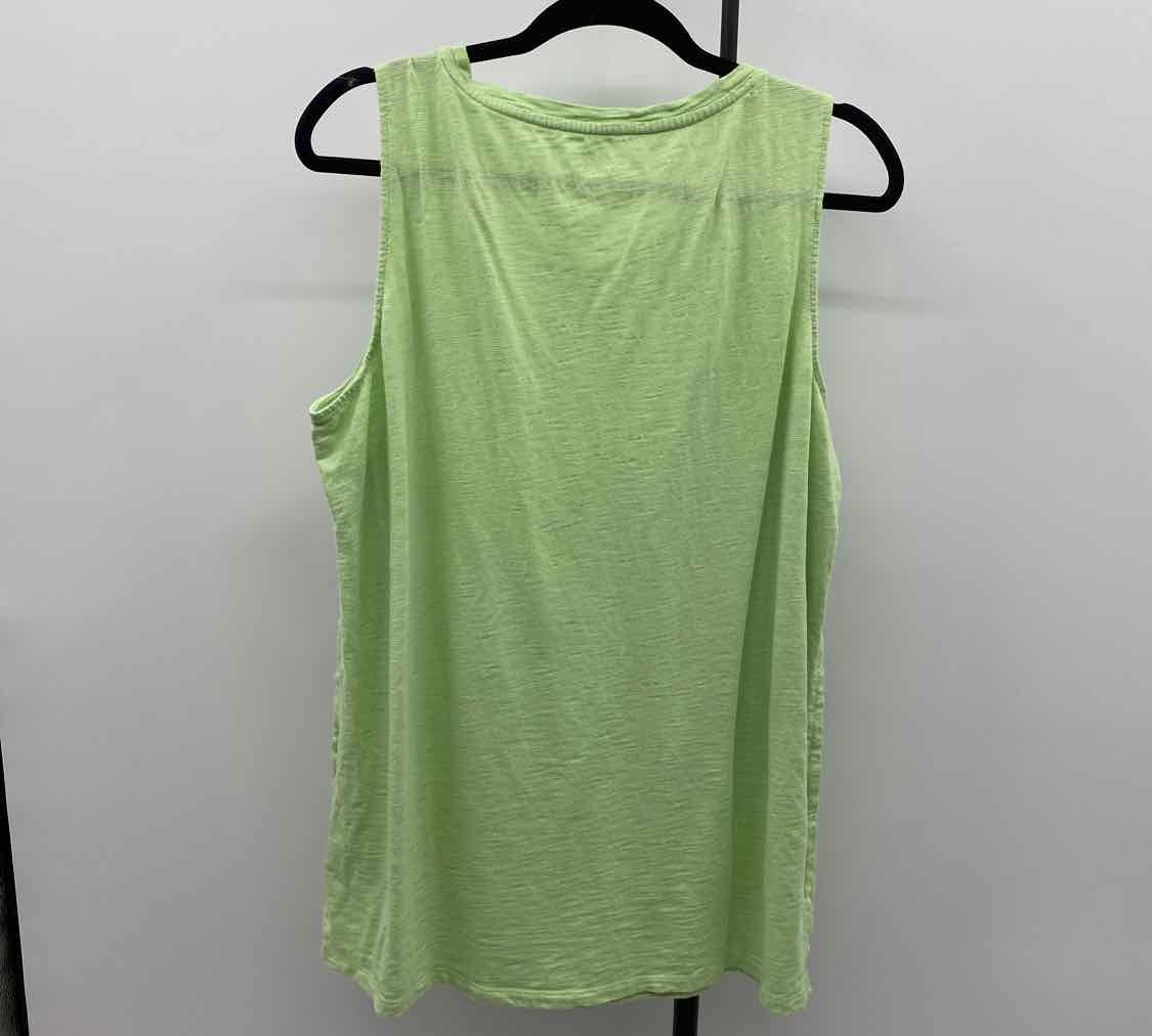 Chico's Women's Size XL Light Green Solid Sleeveless Shirt