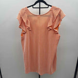 7th Ray Women's Size 1X Orange Ribbed Short Sleeve Shirt