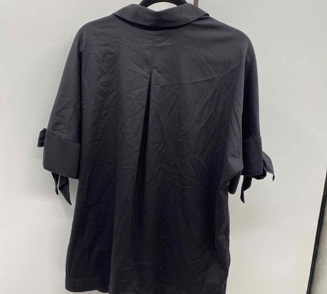 Chico's Women's Size XL Black Solid Short Sleeve Shirt