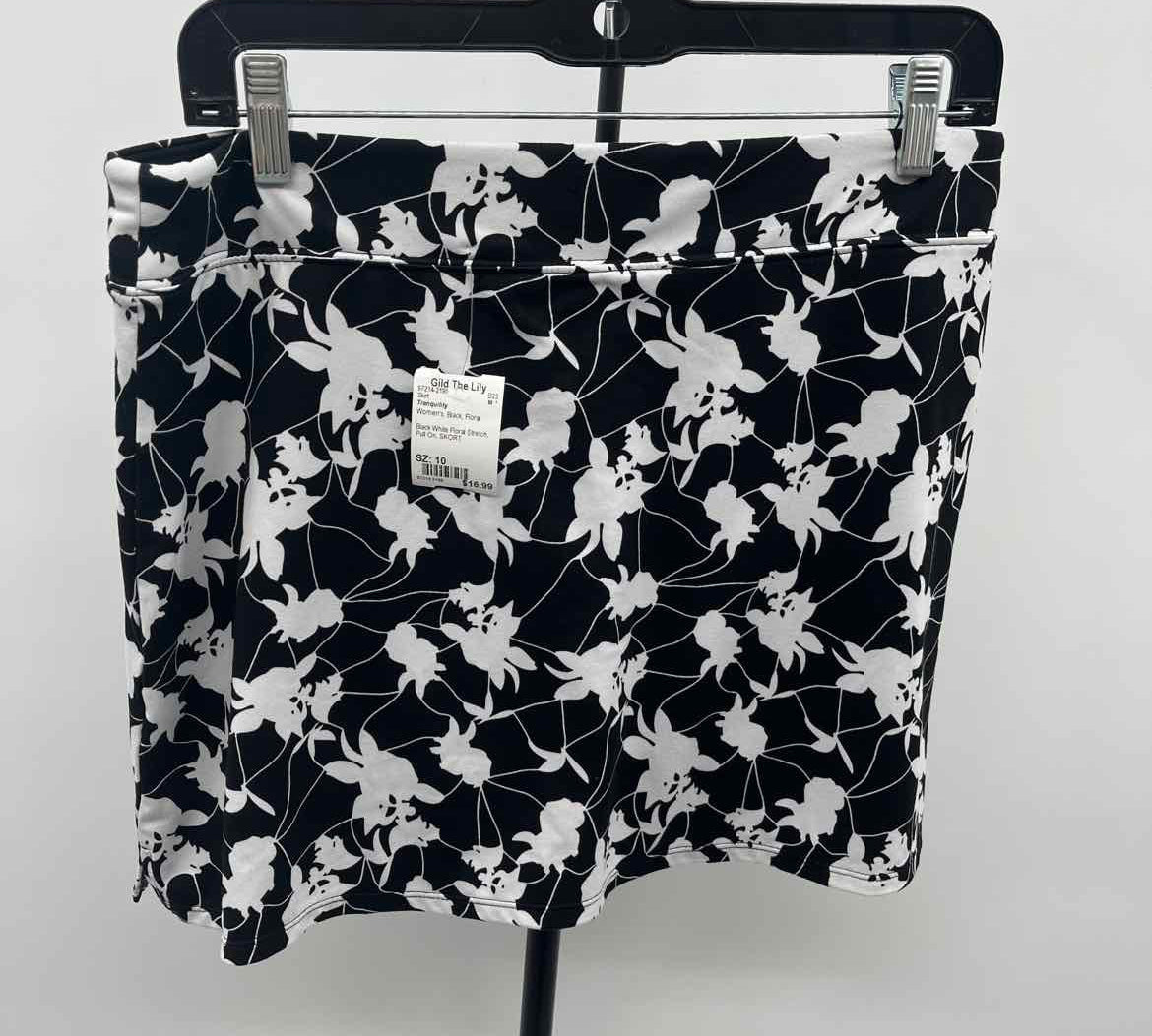 Tranquility Women's Size 10 Black Floral Skirt