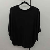 Loft Women's Size S Black Solid Short Sleeve Shirt