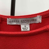 Green Envelope Women's Size S Red Solid Long Sleeve Shirt