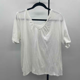 Lane Bryant Women's Size 2X White Solid Short Sleeve Shirt