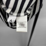 Ann Taylor Women's Size M Black Stripe Short Sleeve Shirt