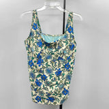 Lands End Women's Size 16 Ivory Floral Swimsuit - Separate