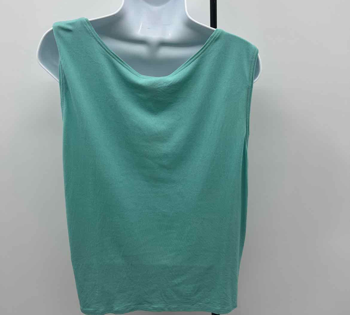 Eileen Fisher Women's Size XL Aqua Solid Sleeveless Shirt