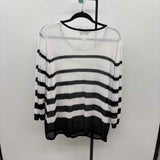 Alfred Dunner Women's Size 1X Black Stripe Long Sleeve Shirt