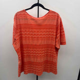 CJ Banks Women's Size 2X Orange Textured Short Sleeve Shirt