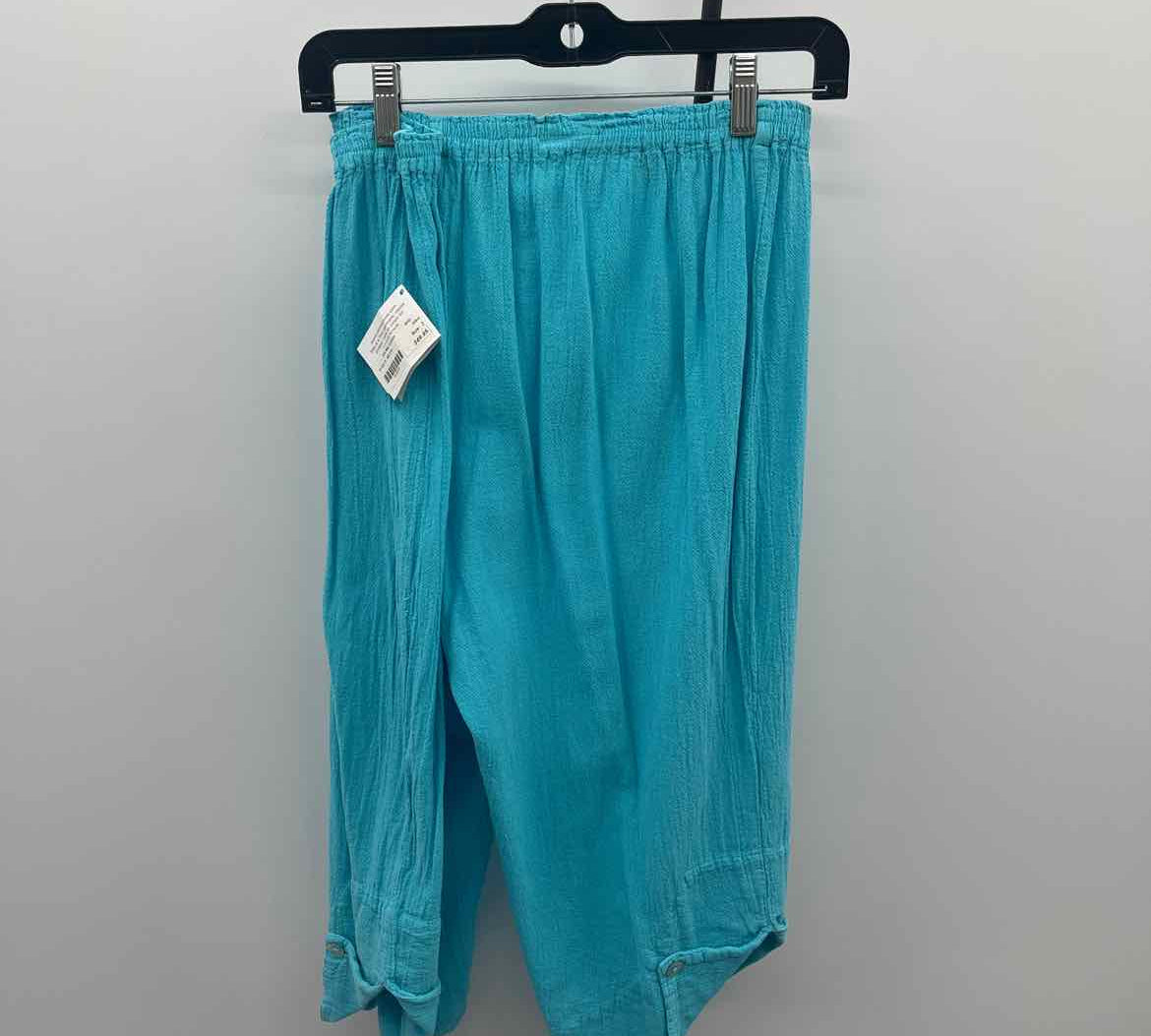 Oh My Gauze Women's Size 12/14 Aqua Textured Capris