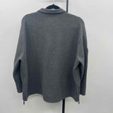 Ibkul Women's Size XXL Charcoal Textured Long Sleeve Shirt