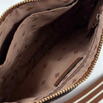 Interior KATE SPADE Brown Leather ROSIE Crossbody Purse w/Cream & Brown Guitar Strap