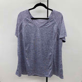 LIVI active Women's Size 3X Purple Heathered Short Sleeve Shirt
