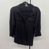 Inner Circle Women's Size L Black Solid Long Sleeve Shirt