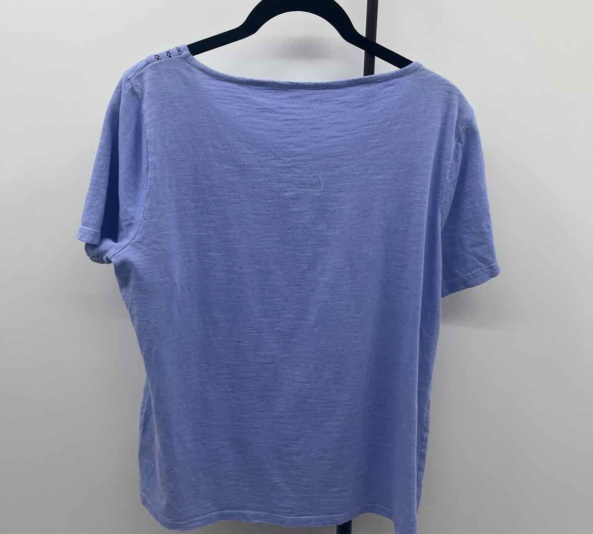 Talbots Women's Size LP Lilac Heathered Short Sleeve Shirt